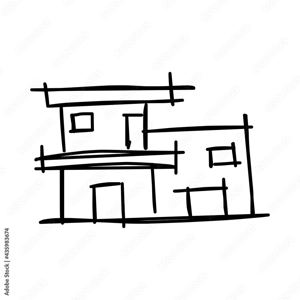 House icon of rough line art, simple, black 09 House icon of rough line art, simple, black 09