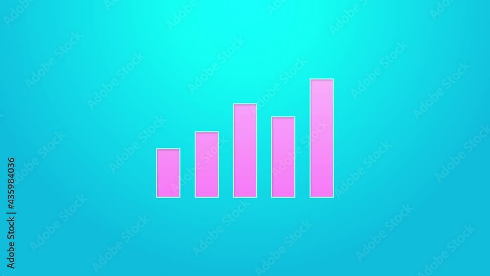 Pink line Graph, schedule, chart, diagram, infographic, pie graph icon isolated on blue background. 4K Video motion graphic animation Pink line Graph, schedule, chart, diagram, infographic, pie graph icon isolated on blue background. 4K Video motion graphic animation