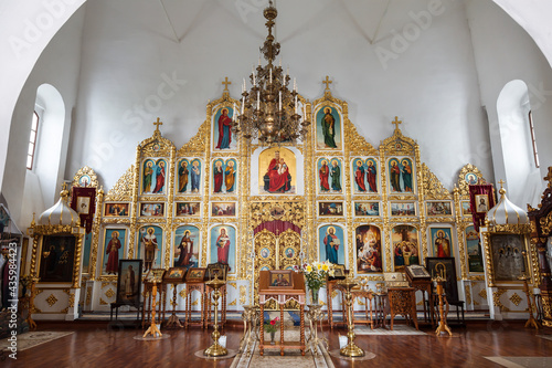 Iconostasis of the Cathedral of the Nativity of the Virgin in the Solotchensk Convent of the Nativity of the Virgin. Ryazan, Russia