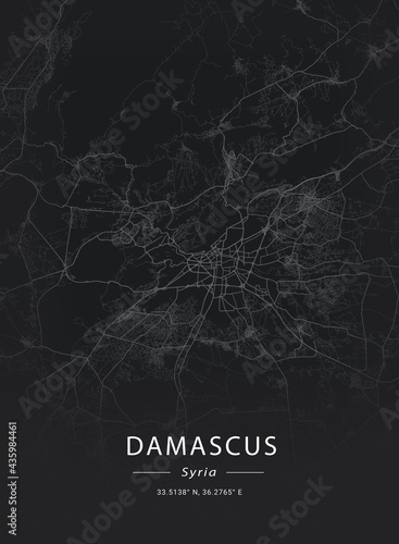 Map of Damaskus, Syria