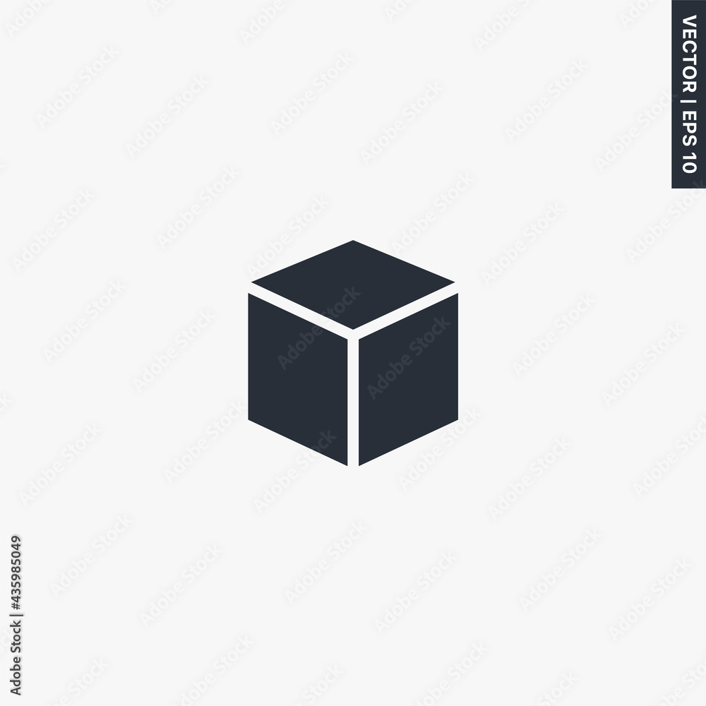 Cube, premium quality flat icon