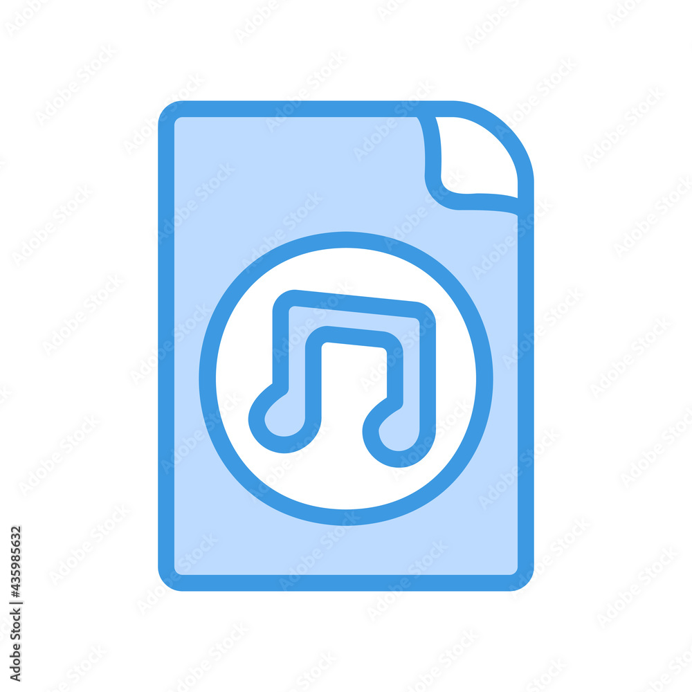 Music File icon vector illustration in blue style about multimedia for any projects Music File icon vector illustration in blue style about multimedia for any projects