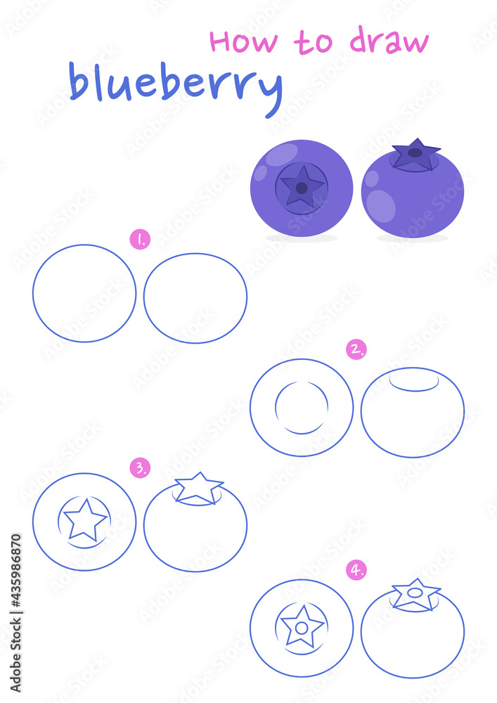 How To Draw Blueberries Vector Illustration Draw Blue vrogue.co