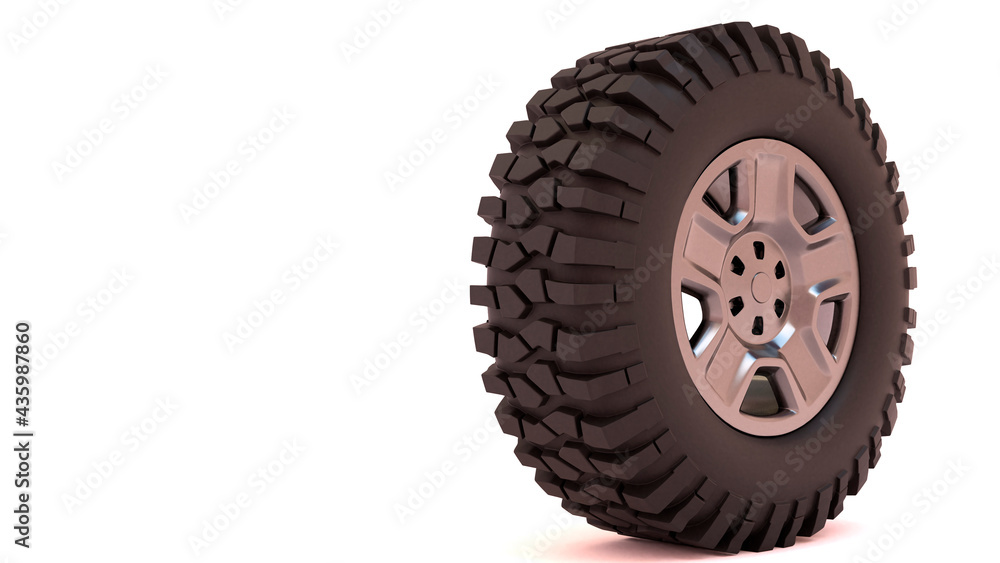 3d car wheel, off-road tire 3d car wheel, off-road tire