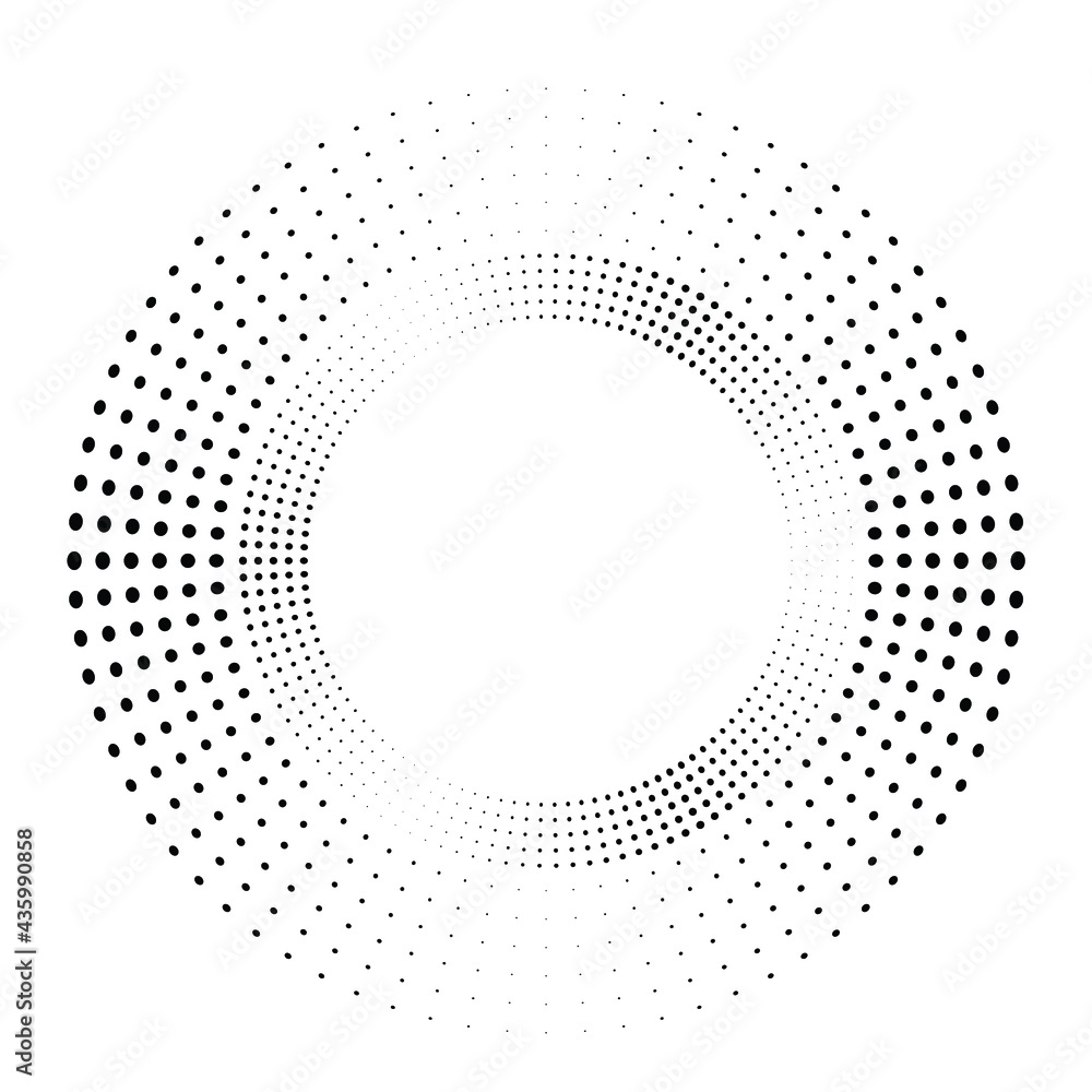 Concentric Circles . Dots in Circular Form . Vector.
