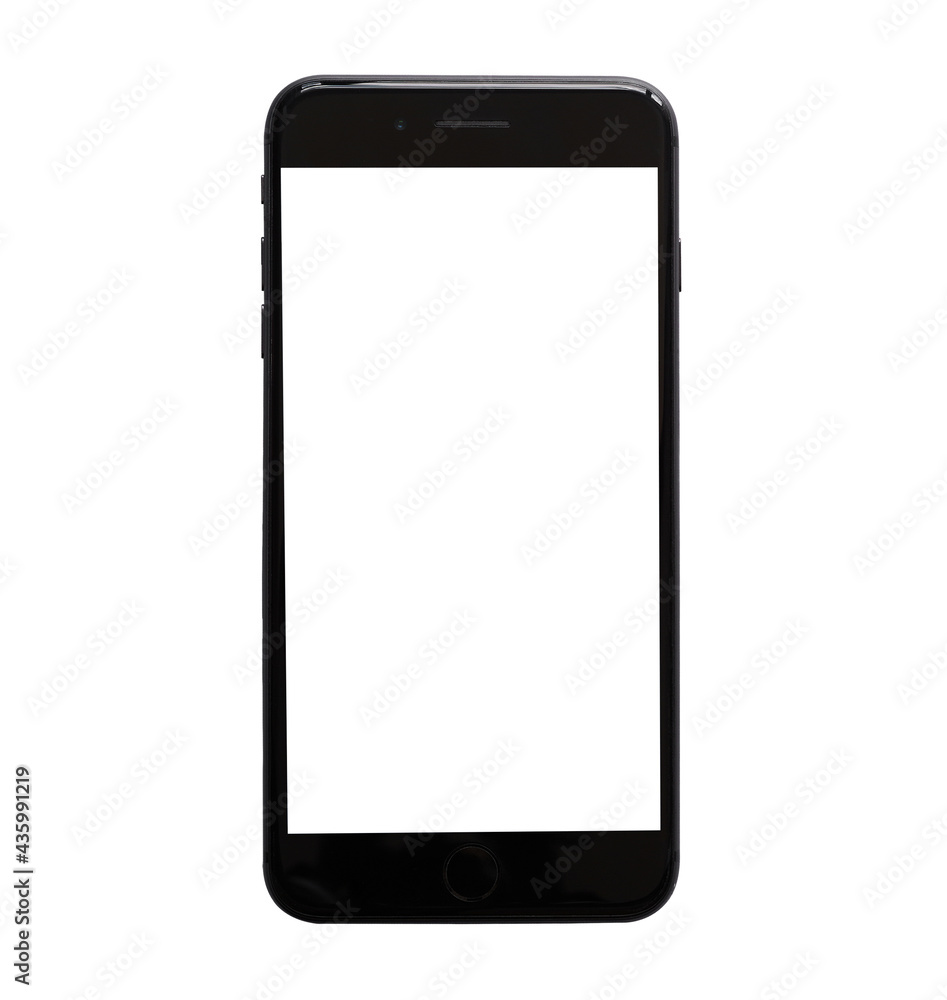 Blank screen Smartphone or Phone from top view mockup isolated on white background including clipping path. Blank screen Smartphone or Phone from top view mockup isolated on white background including clipping path.