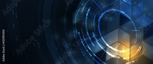 Technology data background, idea of global business solution