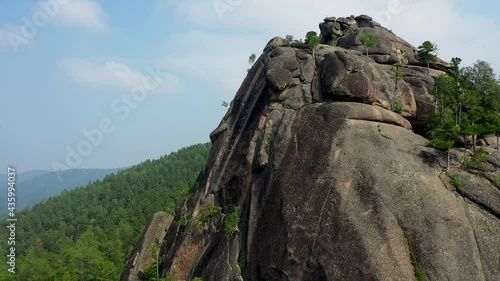 Drone flight over famous Krasnoyarsk pillars