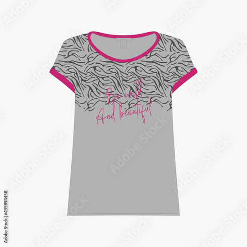 Ladies t shirt design Vector illustration design for fashion fabrics, textile graphics, prints. 