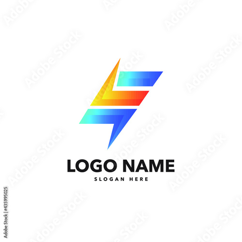 Free Download E LETTER BOLT LOGO - E LOGO - E MODERN LOGO - GFXLoad