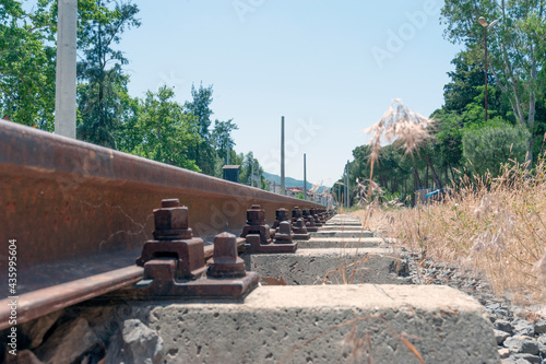 Railway, railroad, track, rail, train, rusty, old, dirty