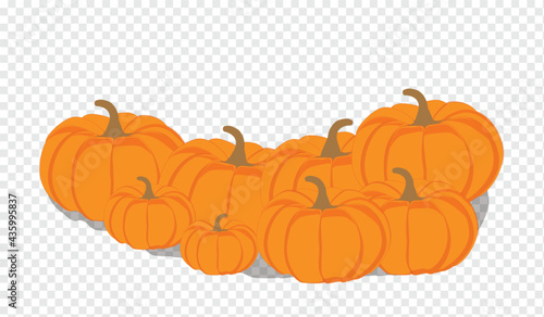 Autumn vector orange pumpkins horizontal banner design template