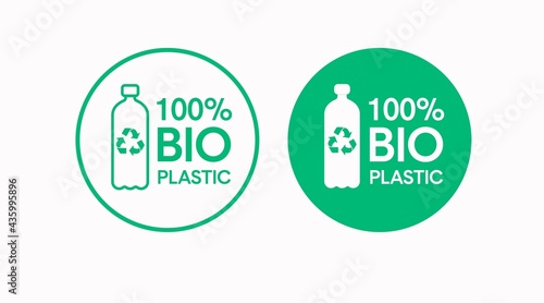 Recycle plastic bottle logo or icon set design. Vector isolated set of illustrations © Eduardo