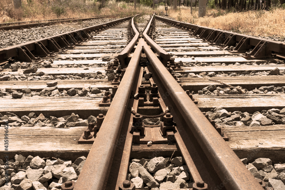 Railway, railroad, track, rail, train, rusty, old, dirty Railway, railroad, track, rail, train, rusty, old, dirty