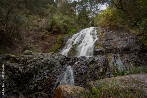 A cascading waterfall in a mountain in the Paarl Region of the Western Cape  South Africa.