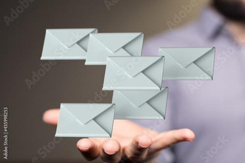  email icon concept in hand background