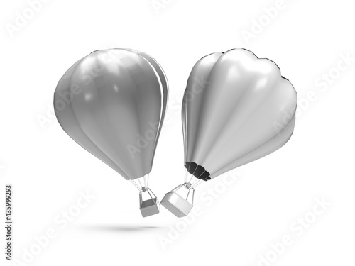 Hot Air Balloon 3D Illustration Mockup Scene photo