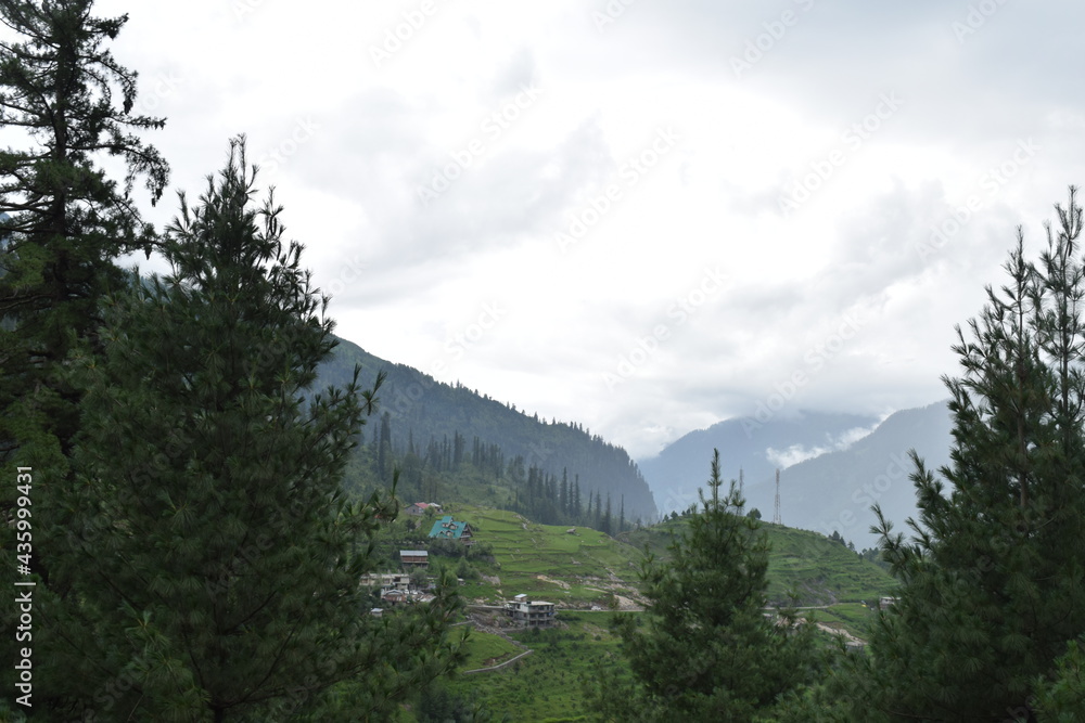 The Scenic view of the Himalayan Mountains and Valleys, from Manali in Himachal Pradesh, and further to Rohtang Pass.