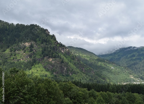 The Scenic view of the Himalayan Mountains and Valleys, from Manali in Himachal Pradesh, and further to Rohtang Pass.