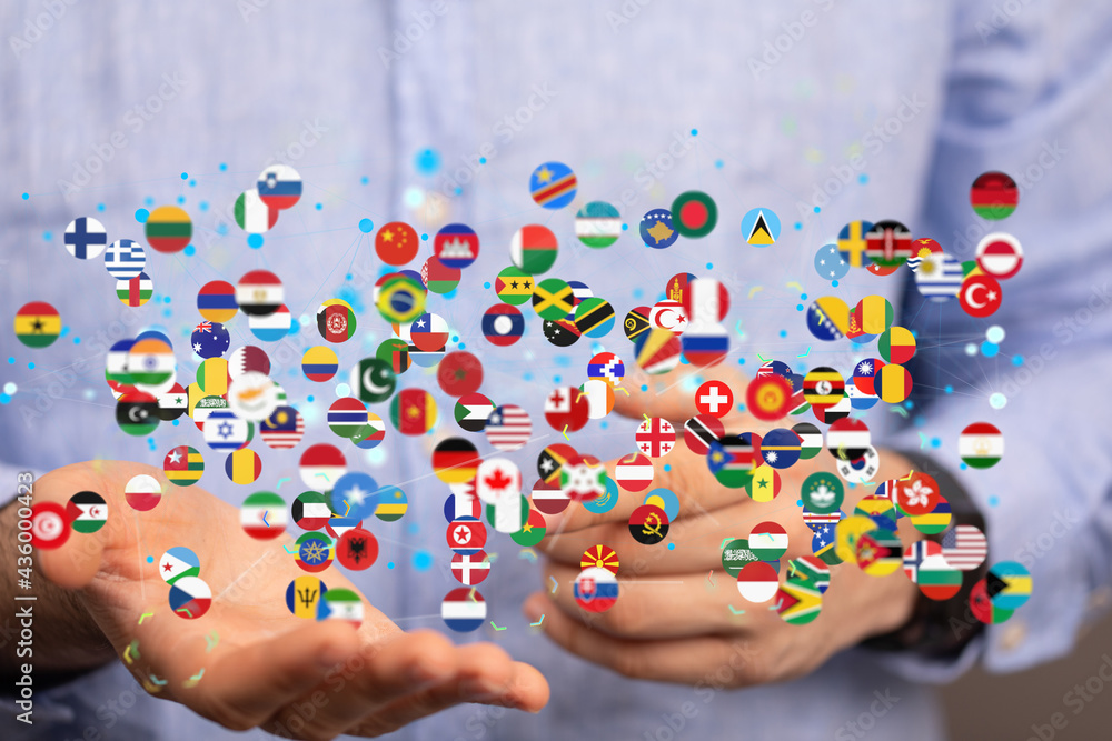 international counties flags - 3D realistic. international counties flags - 3D realistic.