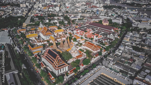 Temples from above  Grand Palace  Wat Pho  Wat Arun  in Bangkok in thailand