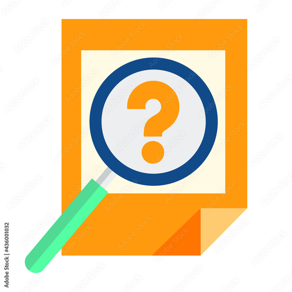 magnifying glass icon, checking information by using tools to find answers, searching data symbol magnifying glass icon, checking information by using tools to find answers, searching data symbol
