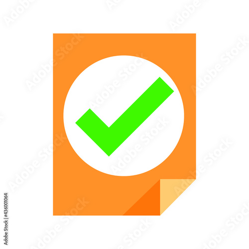 complete sign of loading, correct symbol of answer, right icon and accepting sign