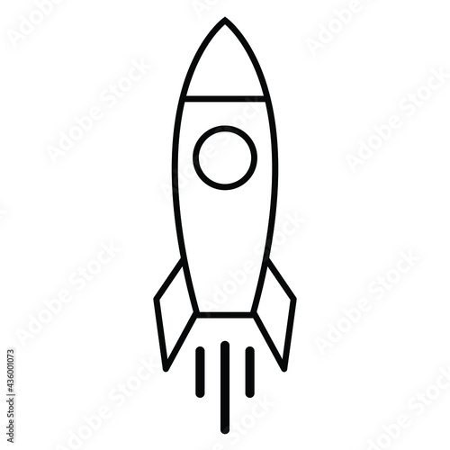 rocket vector in the sky, spaceship in the space, launch for researching in the universe, spacecraft of scientists