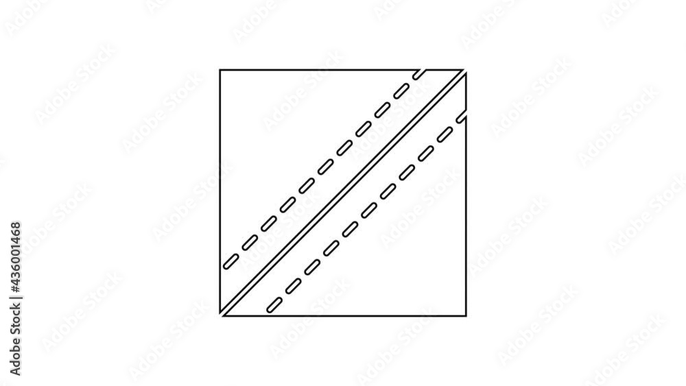 Black line Textile fabric roll icon isolated on white background. Roll, mat, rug, cloth, carpet or paper roll icon. 4K Video motion graphic animation Black line Textile fabric roll icon isolated on white background. Roll, mat, rug, cloth, carpet or paper roll icon. 4K Video motion graphic animation