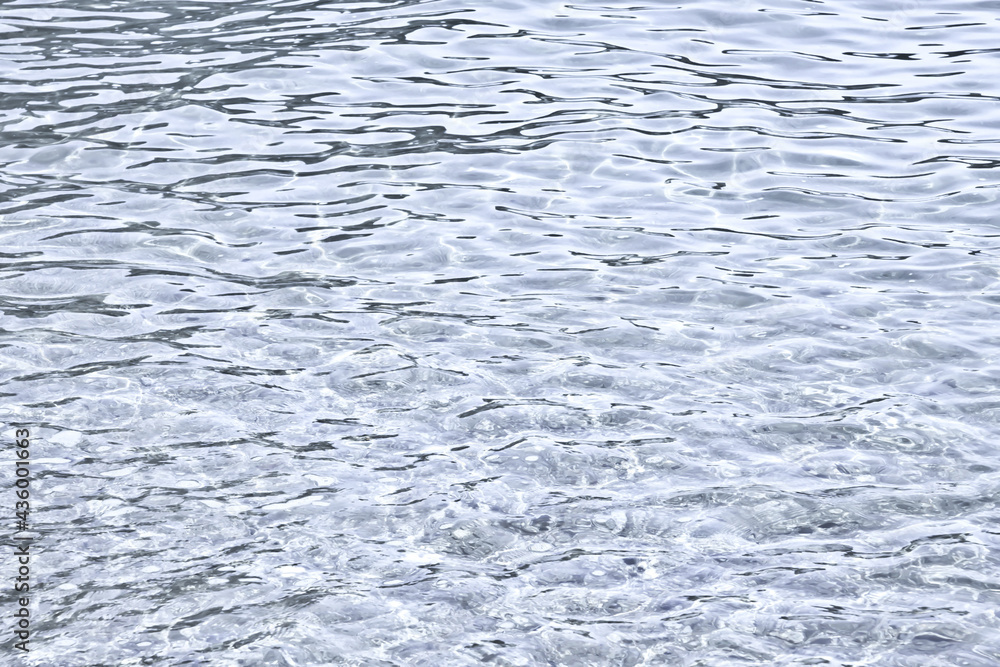 Obraz premium 水テクスチャ背景(透明) メタルの様に輝く水面