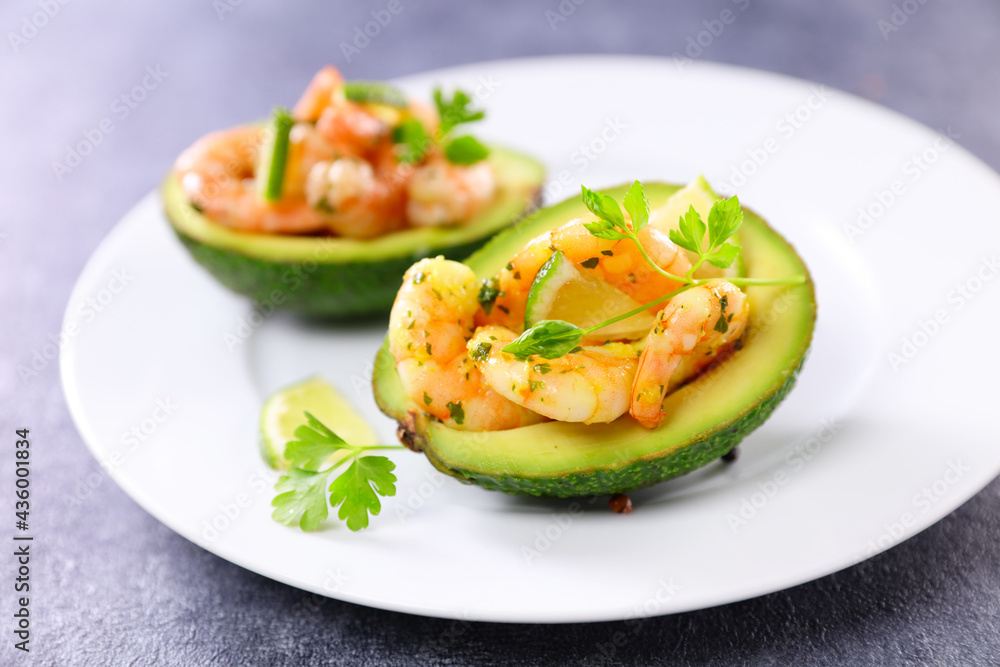 avocado salad with shrimp and herbs avocado salad with shrimp and herbs