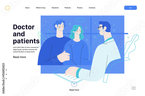 Doctor and patients - medical insurance web template