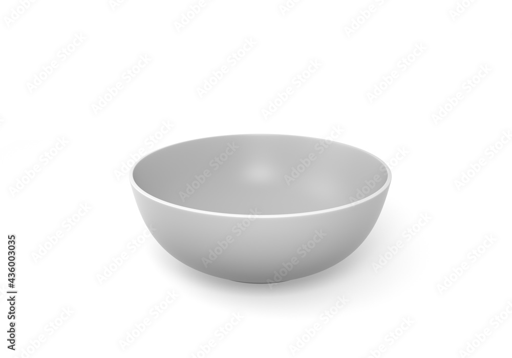 White bowl on white background.3d illustration. White bowl on white background.3d illustration.