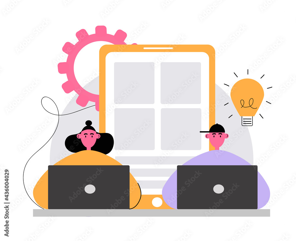 Vector illustration of New idea engineering, business model innovation ...