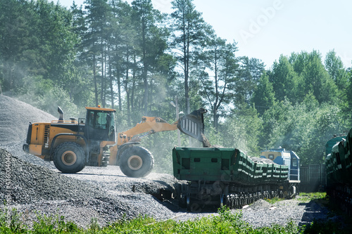 Enterprise for the production of crushed stone and the shipment of crushed stone to railway platforms photo