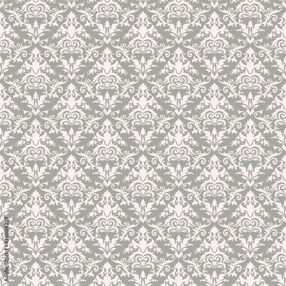 Decorative damask vector seamless pattern design