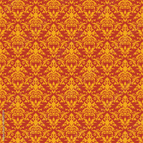 Decorative damask vector seamless pattern design © Rina