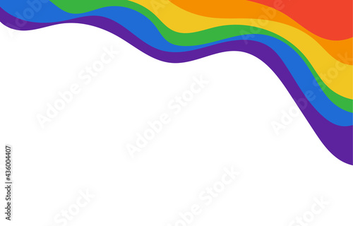 LGBT rainbow flat wave flag flutter of lesbian  gay  and bisexual colorful concept vector background