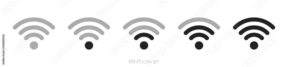 Wifi symbol for wireless internet concept. Set Vector icon EPS10 Wifi symbol for wireless internet concept. Set Vector icon EPS10