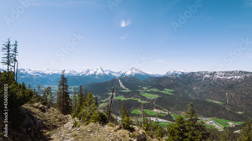 Panorama view to the Bavarian Alps in summer, Berchtesgaden, Germany 