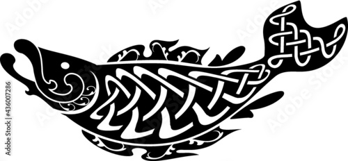 vector fish with celtic knot pattern