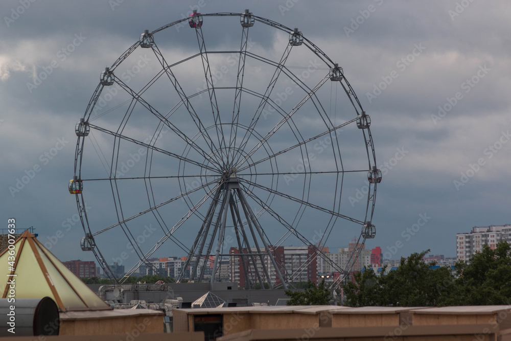 Ferris wheel close in Chelyabinsk