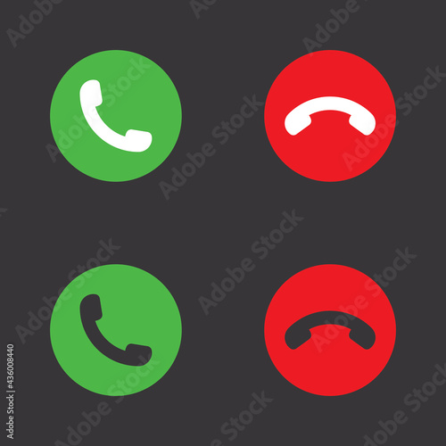Answer and decline phone call buttons