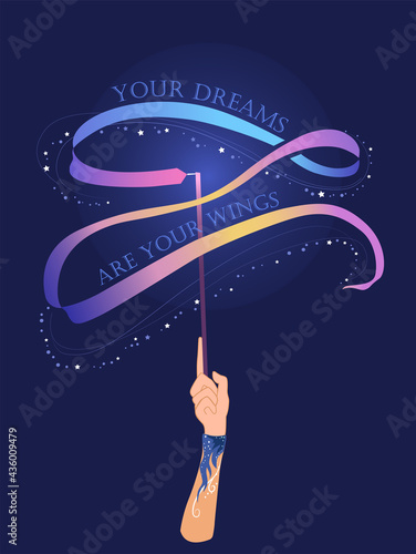 rhythmic gymnastics art with motivation quote