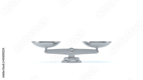 Scales are empty on a white background. 3d rendering.