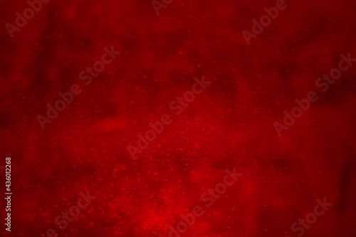 Red glitter vintage lights background. Red heart boked
