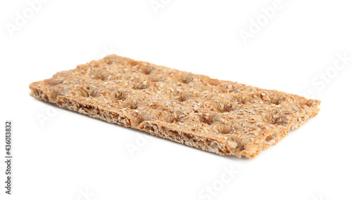 Tableau sur toile Fresh crunchy rye crispbread isolated on white