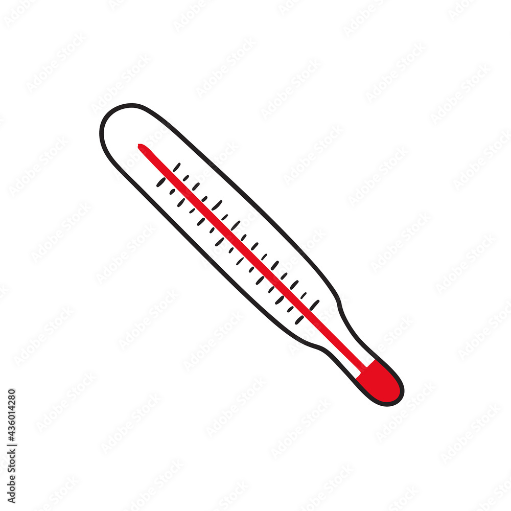 Vector icon of mercury thermometer Vector icon of mercury thermometer