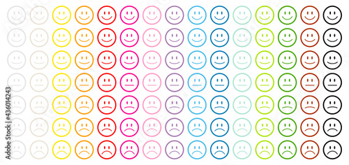 Fünfzehn Farben Sieben Gesichter Kontur Positiv Bis Negativ