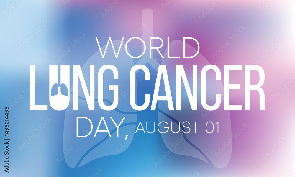 World Lung Cancer day is observed every year on August 1st, it is cancer that starts in the lungs. When a person has cancer, they have abnormal cells that cluster together to form a tumor. Vector art